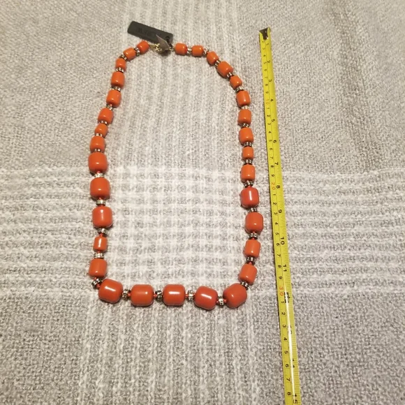 J Crew Orange and crystal beaded necklace - Picture 6 of 6